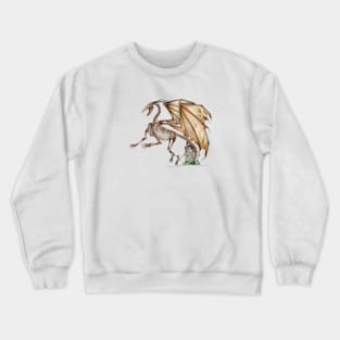 Spooky Orange Undead Skeleton Dragon Crewneck Sweatshirt